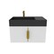 Castello Usa Amazon 30-inch White Left Vanity Set with Black Top and Gold Handles CB-MC-30W-GLD-2056L-BL - alternate 5